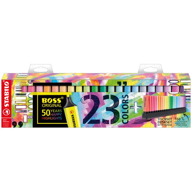 STABILO - BOSS MARKER ORIGINAL, CONSTANT DE 23 pièces en couleurs assorties