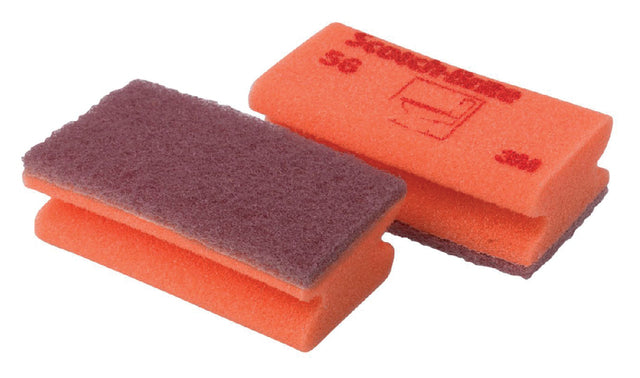 Scotch Brite - Sponge à récurer à la brite pour surfaces délicates, ft 7 x 13 cm, rouge, emballage avec 10 pièces