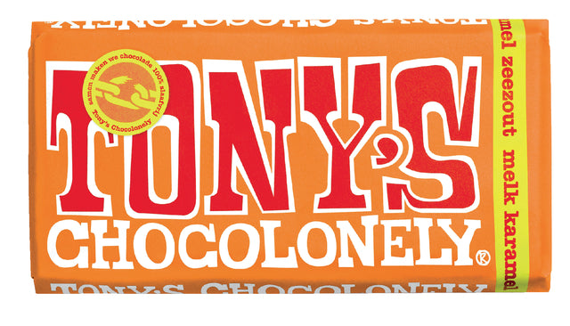 Tony's Chocolonely - Barbarbac au chocolat 180Gr Milk au caramel Salt de mer