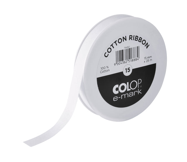 COLOP - TEXT TIME E - Ribbon de coton de marque 15 mm x 25m