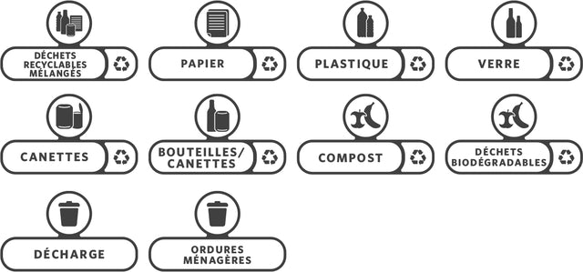 Rubbermaid - Label Set Slim Jim Recyclestation French