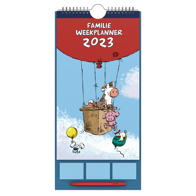 Familienkalender 2023 Lannoo 210x435 mit Sticky Notes Ritstier 54 Seiten