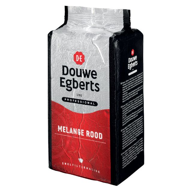 Douwe Egberts - gemalen koffie voor snelfilters Rood, pak van 1 kg