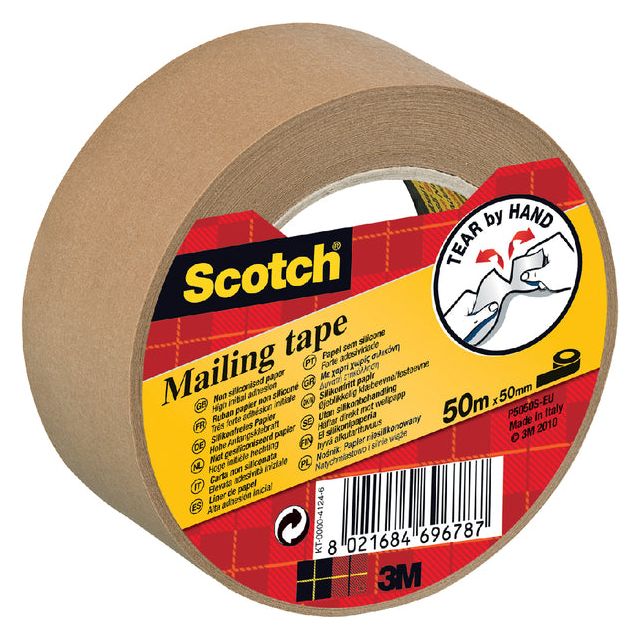 Ruban d'emballage Scotch P5050 50 mmx50m papier brun