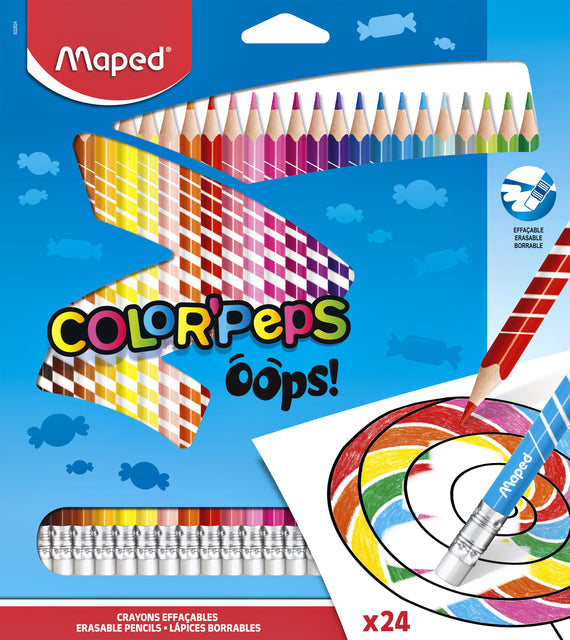 Maped - kleurpotlood Color'Peps Oops, 24 potloden in een kartonnen etui