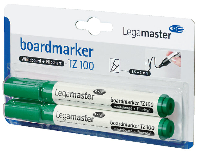 Legamaster -Filz -Tip Pen TZ100 Whiteboard um grün 1,5-3mm 2st