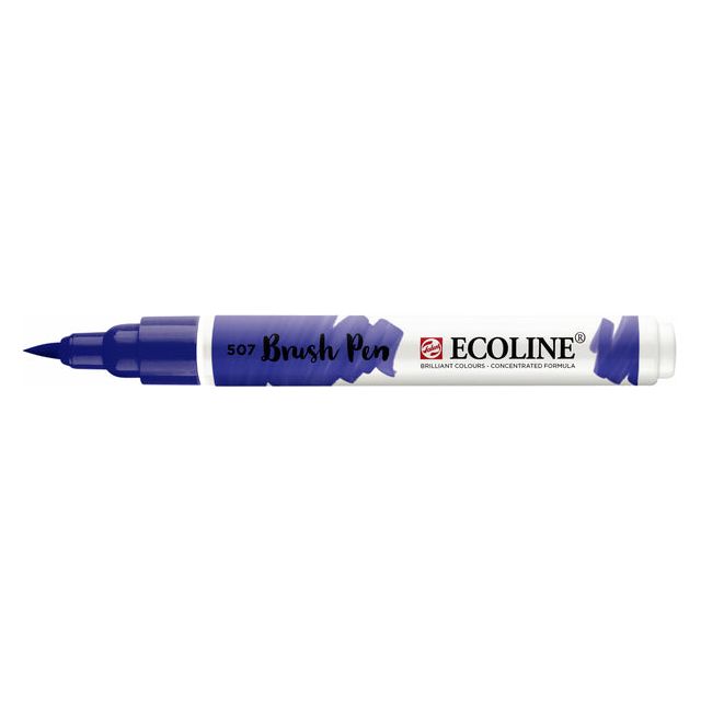 Talens - Brushpen ecoline 507 ultramarijnviolet | 3 stuks