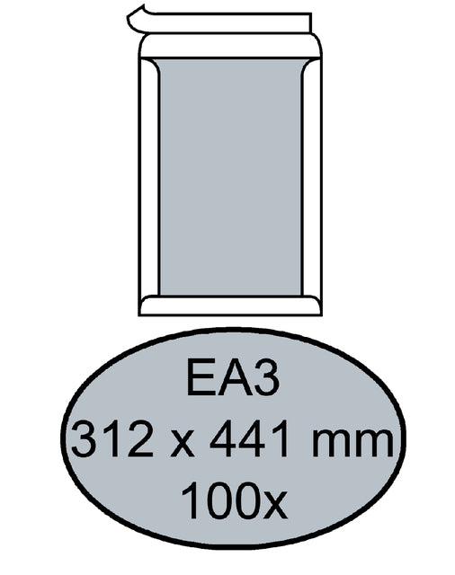 Quantore - enveloppe Bordrug EA3 312x441mm Self -Kl. Blanc 100 pièces