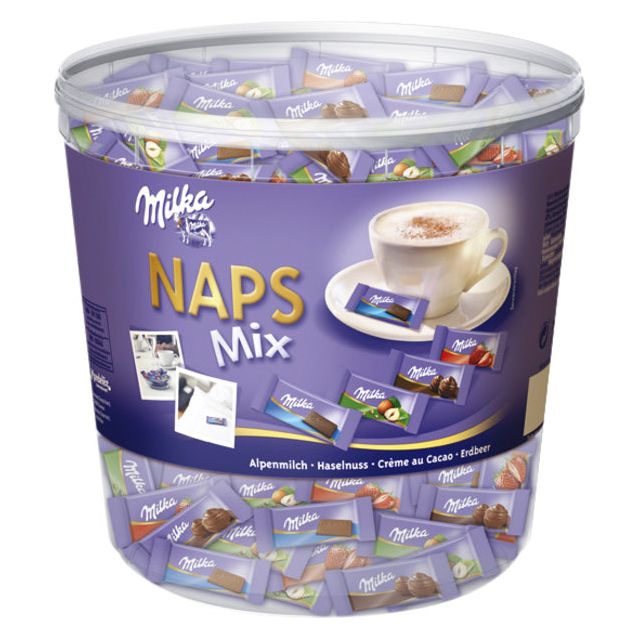 Milka - Chocolade milka naps mixbox (ca 207st) silo 1kg