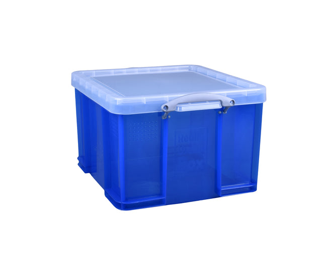 Reaxly utile - Boîte de stockage 42 litre 520x440x310 mm bleu transparent