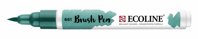 Talens - Brushpen ecoline 661 turquoisegroen | 3 stuks