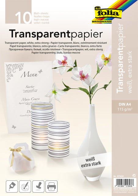 Folia Paper - Transparant papier folia a4 115gr 10 vel wit