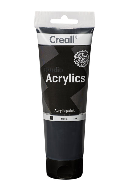 Creall - Acrylique Paint Creall Studio Acrylique 99 Black | Tube A 250 millilitres | 4 pièces