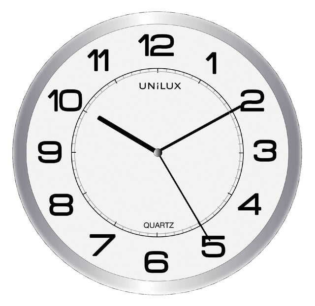 Unilux - Attraction de l'horloge murale Ø22 cm gris clair / blanc