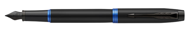 Parker - Im anneaux vibrants stylo plume fine, noir avec des accents bleus