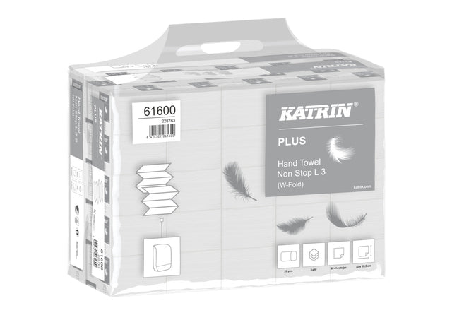 Katrin - Handdoek katrin plus 3laags 203x320mm wit