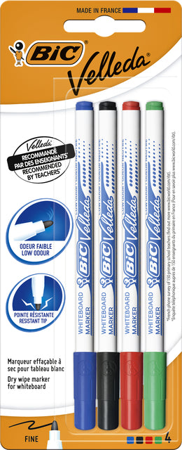 BIC - Felt -Tip Pen 1721 Blanc Toard autour de 1,5 mm Blister à 4 morceaux d'assorti | 25 pièces