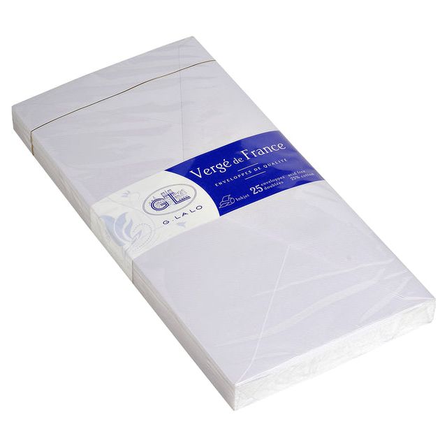 G.Lalo - Enveloppe G.Lalo Bank DL 110x220mm Gumed Sure White