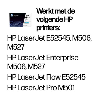 HP -  87A originele zwarte LaserJet tonercartridge