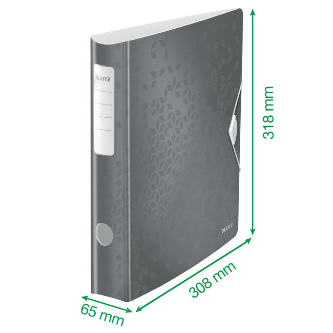 Leitz - Carpeta WOW Lomo activo de 6,5 cm, blanco