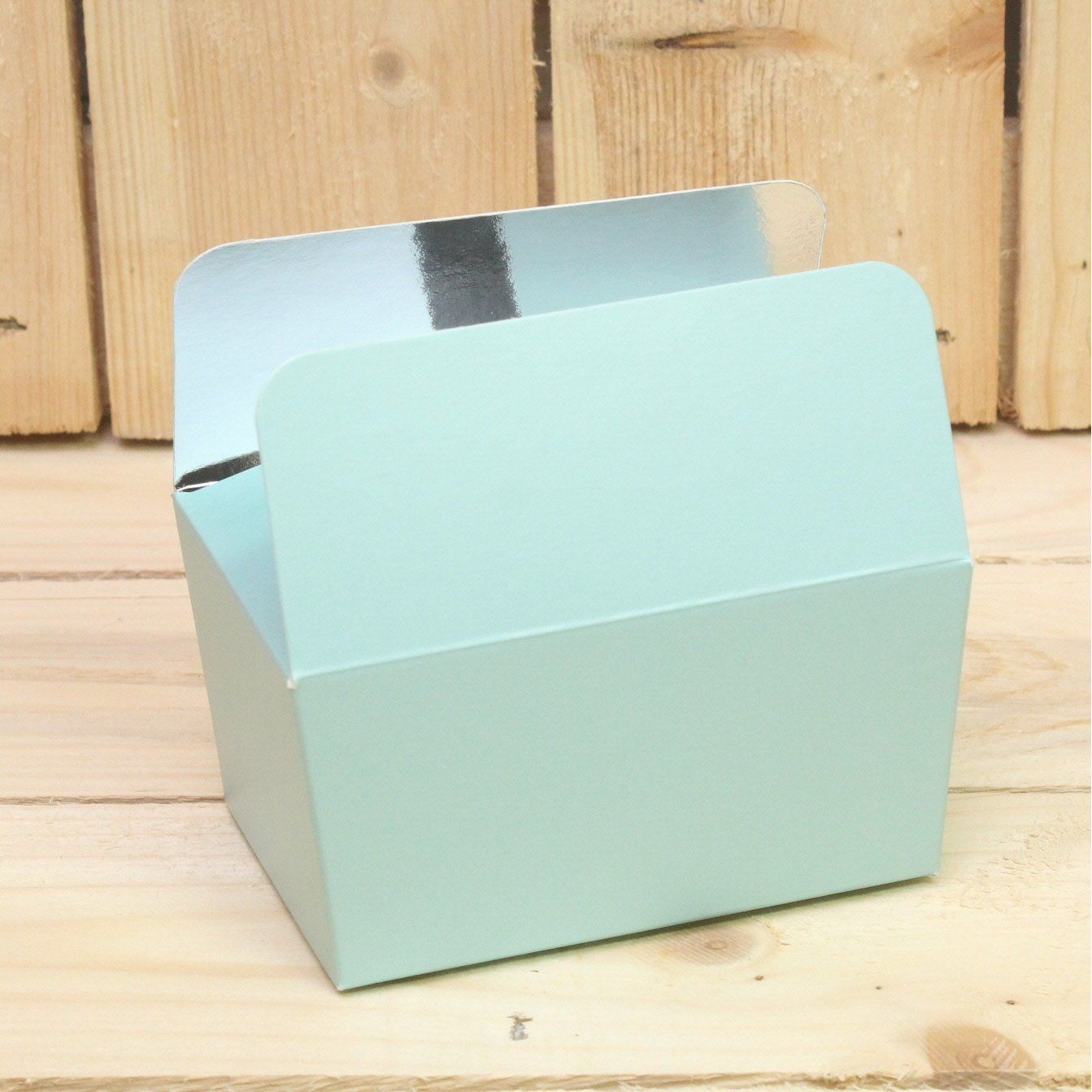 Bonbon doosjes - Chocolade doosje - Aqua LAAG - 12 stuks