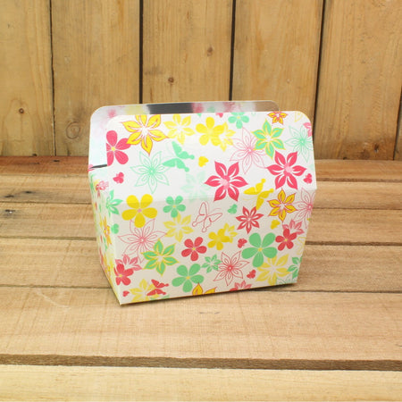 Bonbon doosjes - Chocolade doosje - Flower fantasy geel print LAAG - 24 stuks
