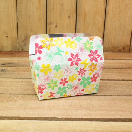 Bonbon doosjes - Chocolade doosje - Flower fantasy geel print LAAG - 12 stuks