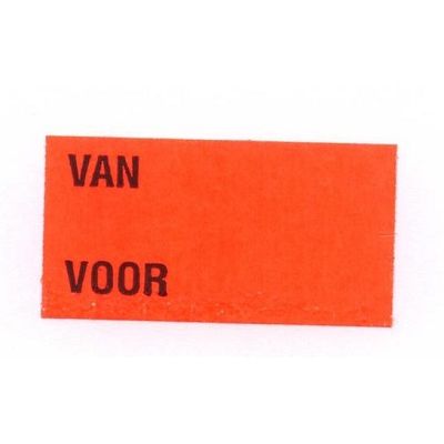 Klika -  Etiket 3719 fl.rood semi p VAN VOOR 25rl 2 stuks