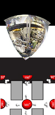 Klika - Specchio di sorveglianza 1/4 mezza sfera 80 cm 2 pezzi