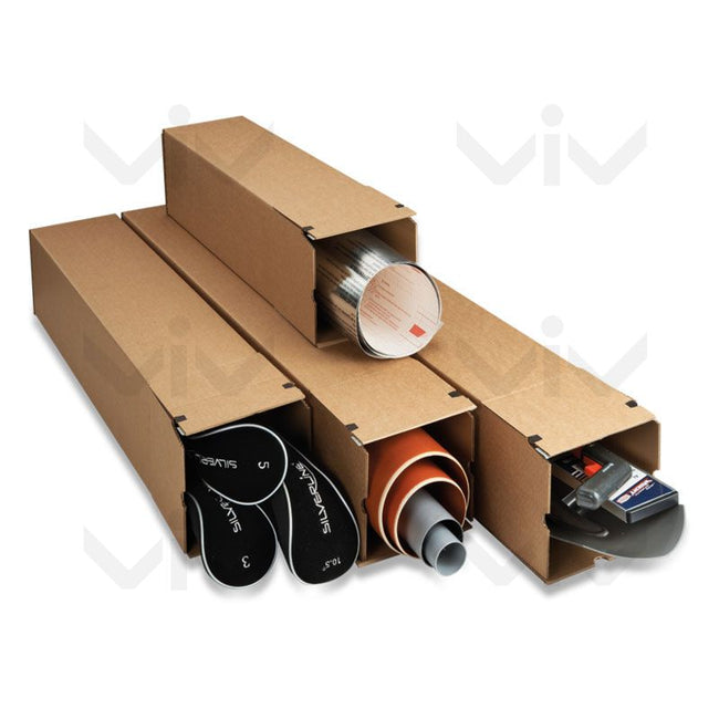 Klika - Caja alargada onda única 715 x 105 x 105 mm marrón | 10 piezas