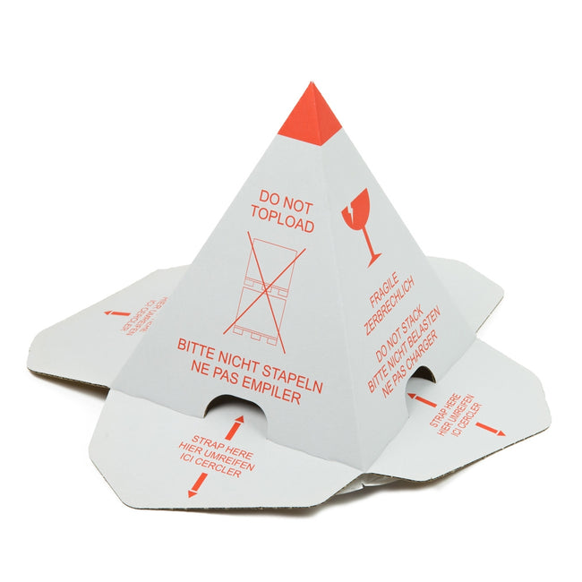 Klika - Palettenhüte „nicht von oben laden“ + „zerbrechlich“ 360 x 360 x 240 mm | 25 Stück