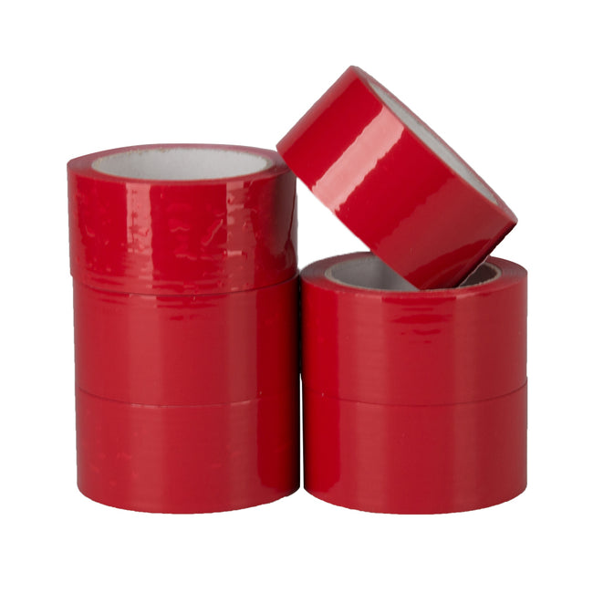 Klika - PP acrílico y bajo ruido 28 micras 50 mm x 66 metros rojo | 6 piezas