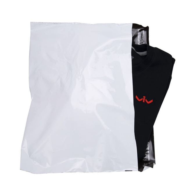 Klika - Coex shipping bags white/black 750 x 650 + 50 mm 50 micron