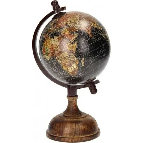 Saison - Globe sur le bois à pied 12 cm noir | 1 pièce