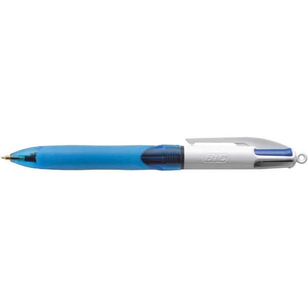 Bic - Balpen bic 4kleuren grip m lichtblauw