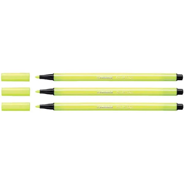 Stabilo - Viltstift pen 68/024 m neon geel | 10 stuks