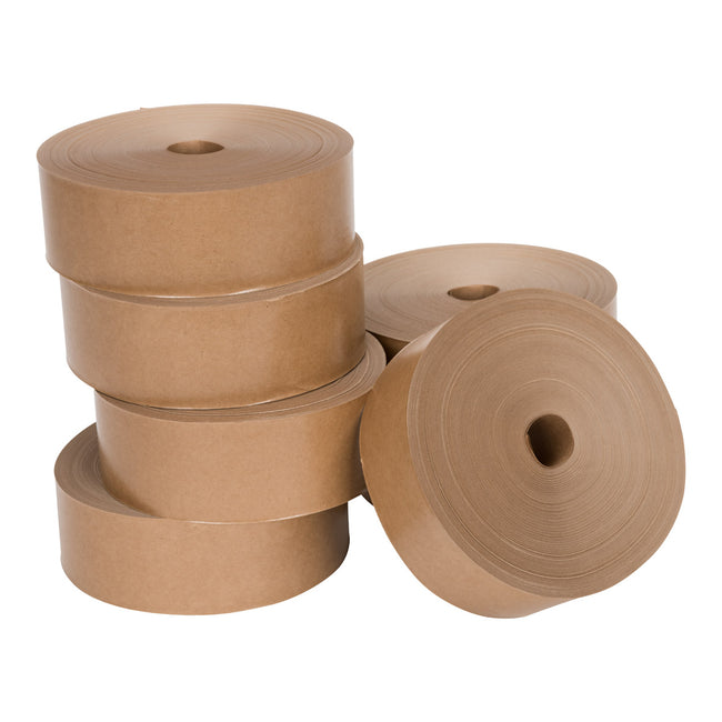 Klika - Cinta adhesiva de papel 50 mm x 200 metros marrón (no autoadhesiva) | 3 piezas