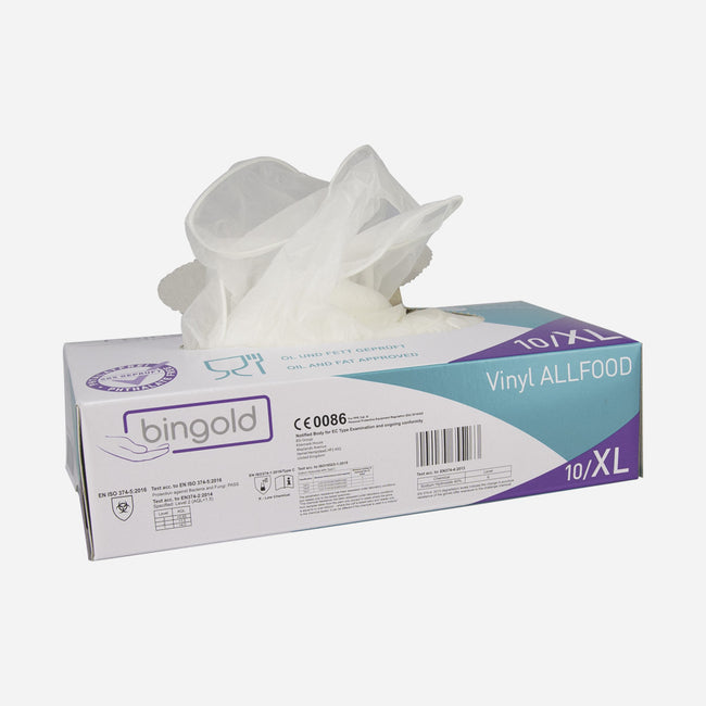 Klika - Vinyl allfood disposable gloves latex-free and powdered xl transparent