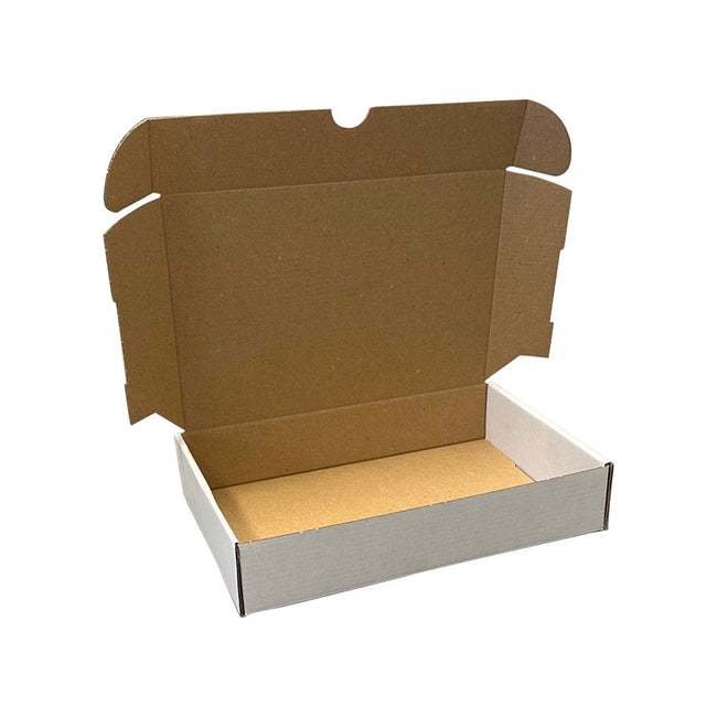 Klika - Versandkartons mit Klappverschluss 1-Welle 225 x 155 x 45 mm (A5-Format) weiß | 25 Stück