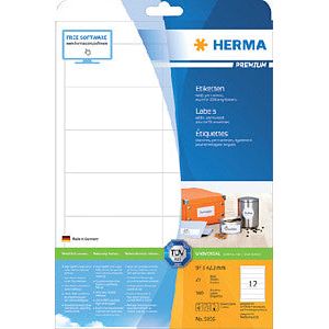 HERMA - Etiket herma 5056 96.5x42.3mm premium wit 300 stuks | Blister a 25 vel
