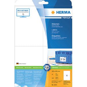 HERMA - Etiket herma 5063 105x148mm a6 prem wit 100 stuks | Blister a 25 vel