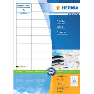 HERMA - Etiket herma 4272 48.3x25.4mm prem wit 4400 stuks | Blister a 100 vel
