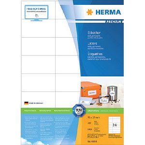 HERMA - Etiket herma 4464 70x37mm premium wit 2400 stuks | Blister a 100 vel
