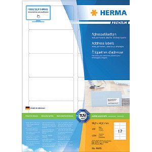 Herma - Herma 4666 Label 88.9x46.6mm Prem White 1200 Stücke | Blasen Sie ein 100 Blatt