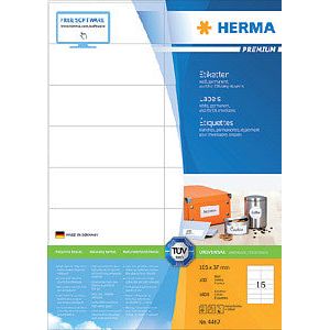 Herma - Herma 4462 105x37mm Premium blanc 1600 pièces | Blister une feuille de 100