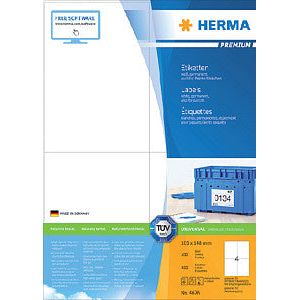 HERMA - Etiket herma 4676 105x148mm a6 prem wit 400 stuks | Blister a 100 vel