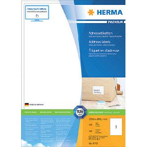 HERMA - Etiket herma 4252 199.6x289.1mm prem wit 100 stuks | Blister a 100 vel