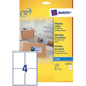 Avery - Etikett Avery J8169-10 99.1x139mm Weiß 40 Stücke | Pak ein 10 Blatt | 10 Stück