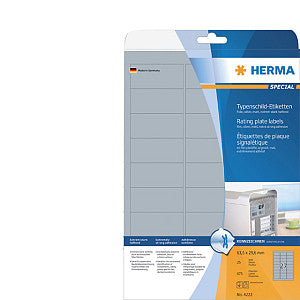 HERMA - Etiket herma 4222 63.5x29.6mm folie zi 675 stuks | Blister a 25 vel