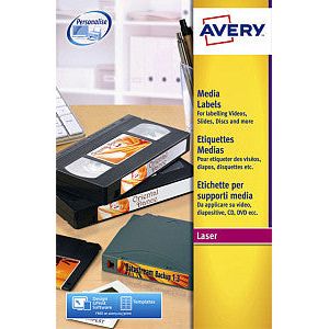 Etiquette Avery L7666-25 70x52mm pour disque 3,5 pouces 250 pièces